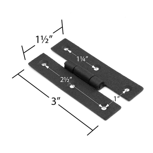 Black H Flush Hinge 3" L Wrought Iron Kitchen Door Powder